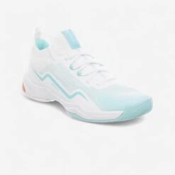 Dames Schoenenwinkel 27 Badmintonschoenen Voor Dames BS 900 Ultra Lite Wit Turquoise